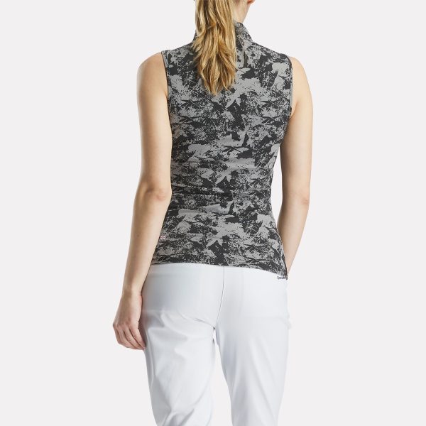 Women's Sleeveless Mock Neck Golf Top - Vector Abstract Print - Image 3
